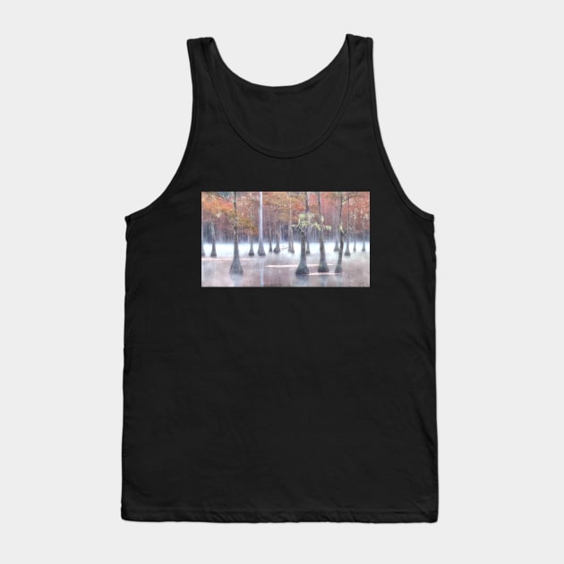 Cypress swamp in Foggy morning Tank Top by algill